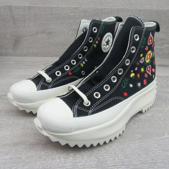 Converse Run Star Hike HI Embroidered Floral Womens Size 9.5 Sneaker NEW - Picture 4 of 16
